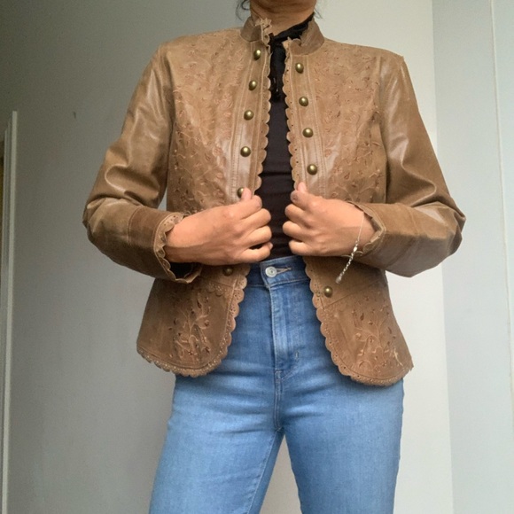 Jackets & Blazers - Vintage Tan leather jacket